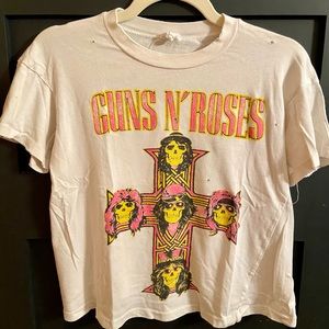 Madeworn-Guns n’ Roses distressed crop tee